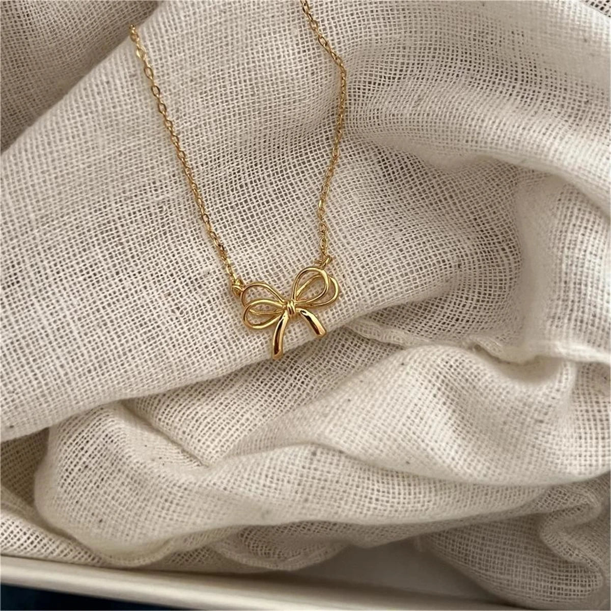 O-shaped sweet women's necklace copper plated gold
