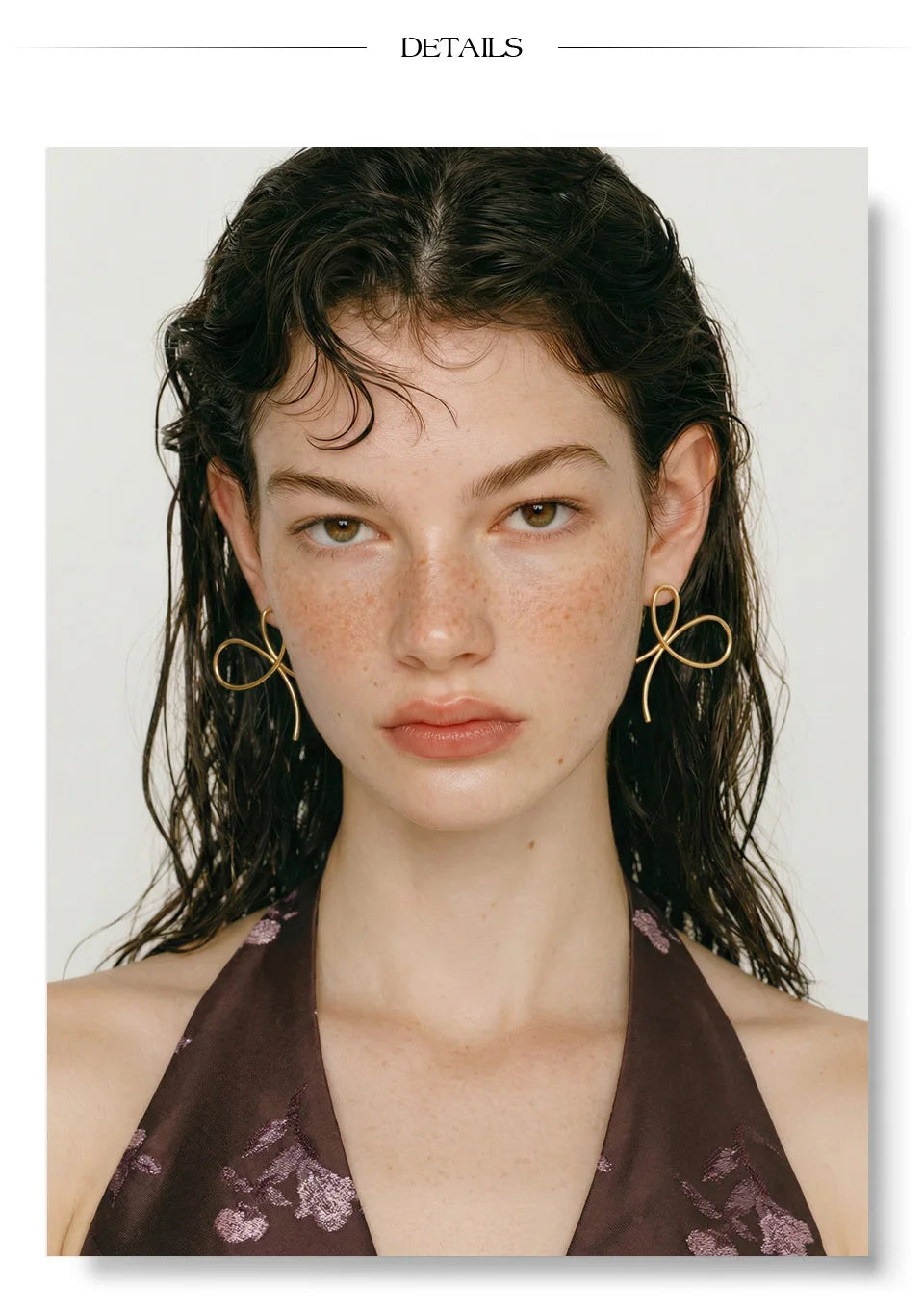 Bow Geometric Earrings — Gold-Plated Stainless Steel · PS1230