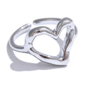 Heart minimalist ring in gold-plated stainless steel.