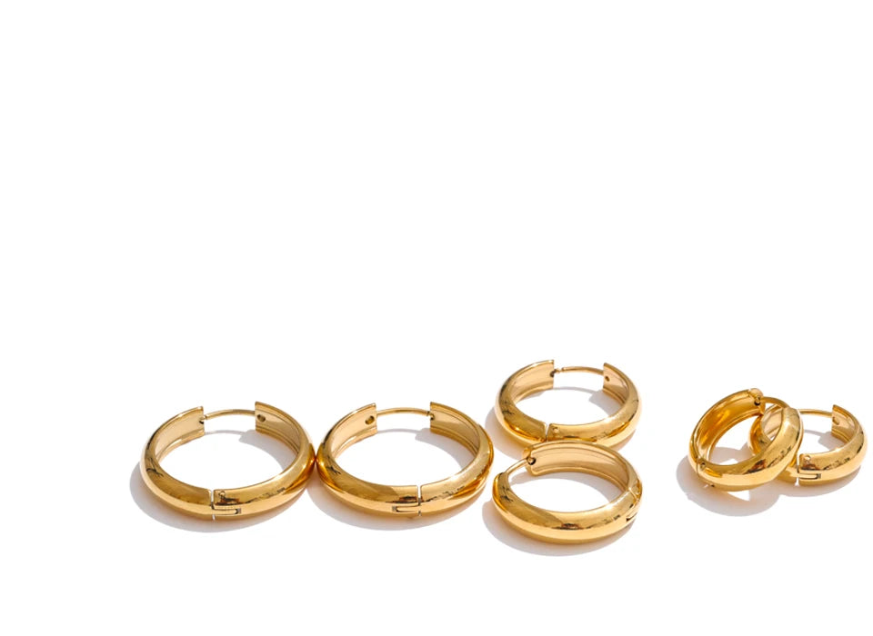 Geometric earrings in gold-plated stainless steel.