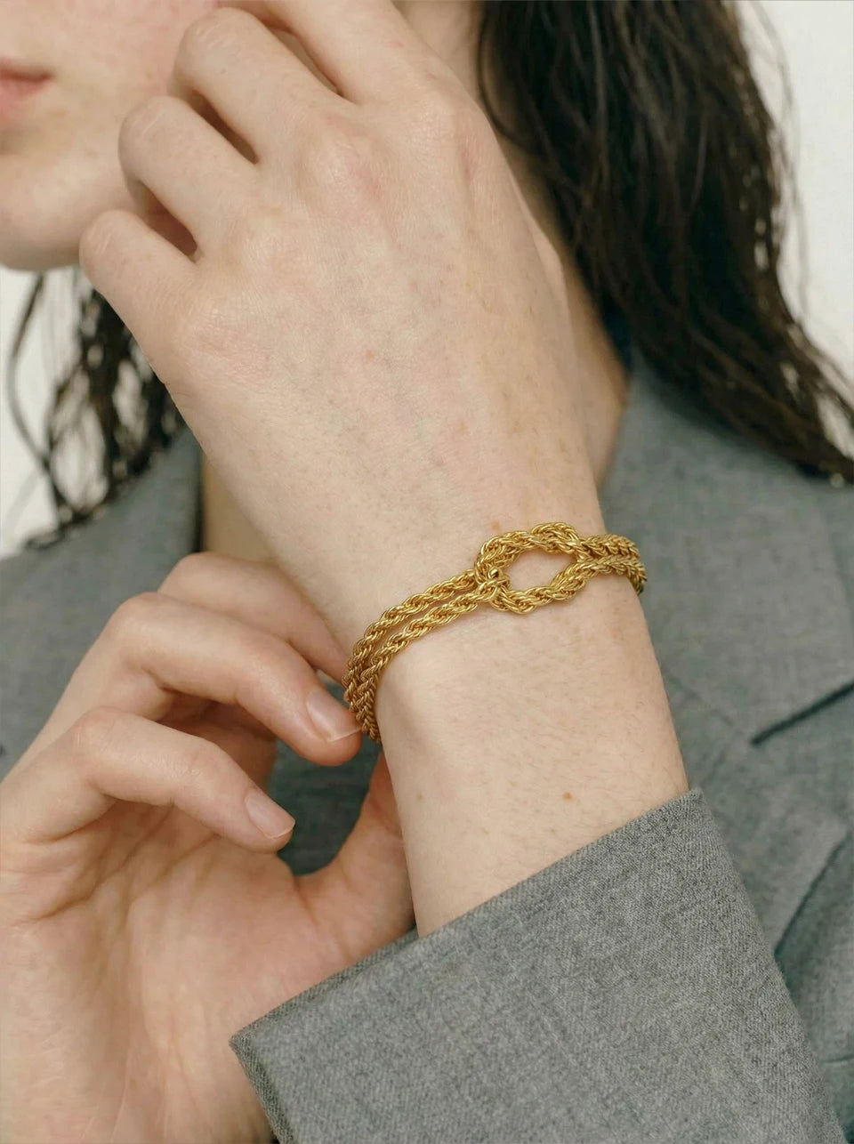 Geometric Chain Bracelet — Gold-Plated Stainless Steel · PS1027