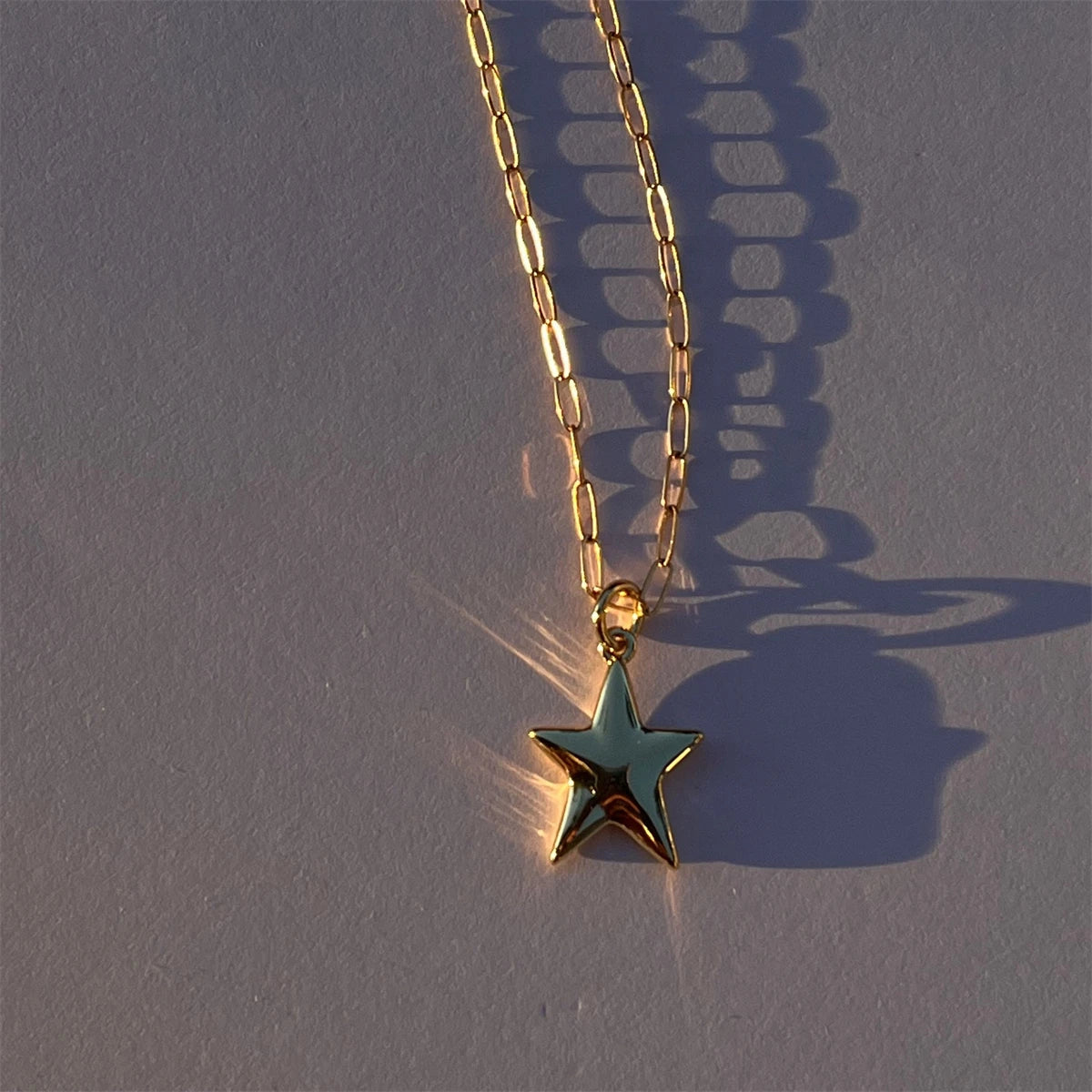 Stainless steel artistic retro cowboy boot cap horseshoe star necklace plated with real gold for color preservation