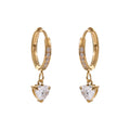 Cubic zirconia heart flower earrings in gold-plated stainless steel with cubic zirconia.