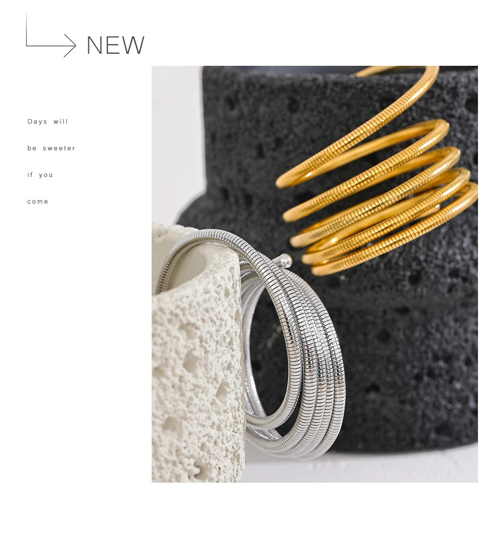 Geometric Bracelet — Gold-Plated Stainless Steel · PS2135