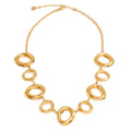 Cubic zirconia geometric chain necklace in gold-plated stainless steel with cubic zirconia.