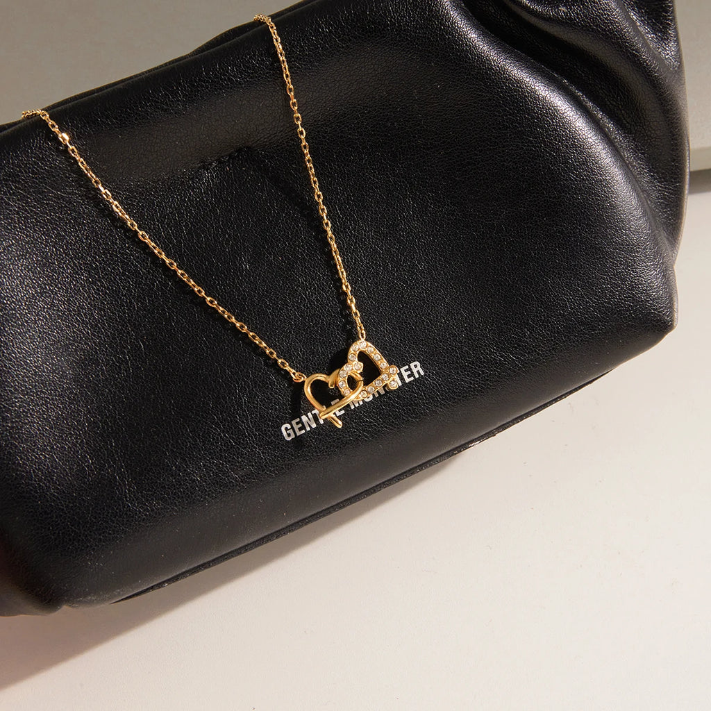 Heart Interlocking Necklace — Stainless Steel · PS315