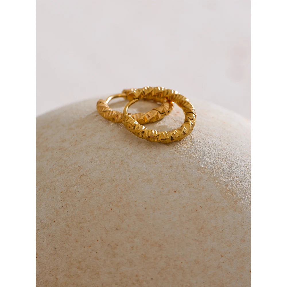 Geometric earrings in gold-plated stainless steel.