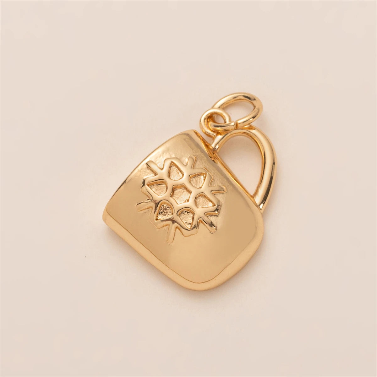 【DIY Pendant】Gold Plated Copper Zircon Inlaid Charm Pendant - PC005