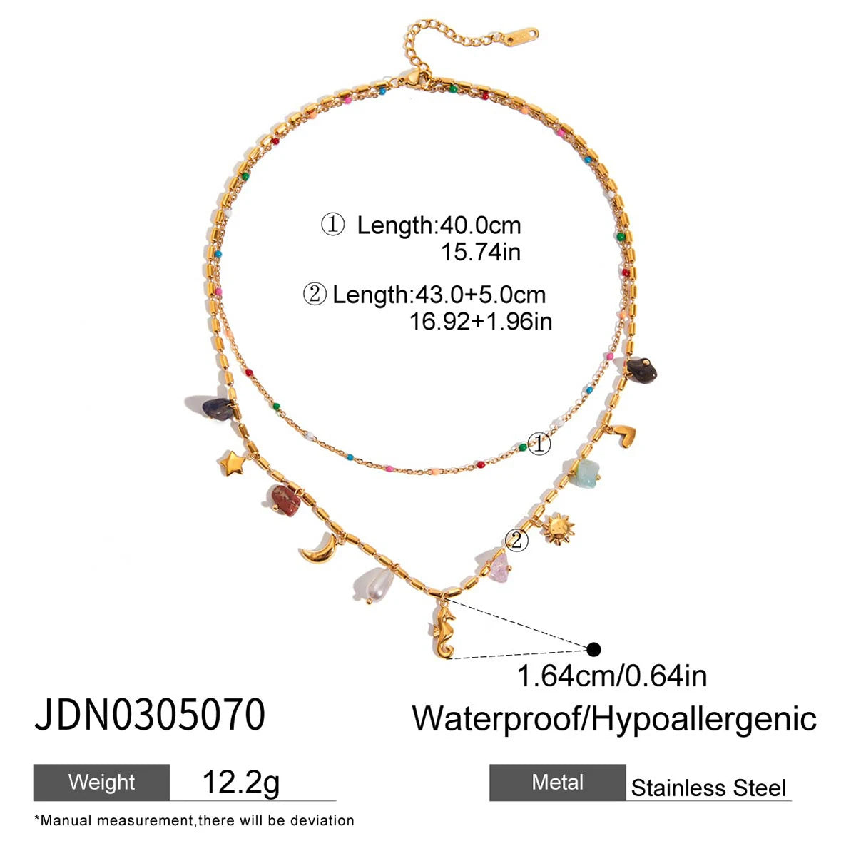 Color Charm Chain Necklace — Stainless Steel · PS175