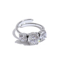 Cubic zirconia minimalist geometric ring in 18K gold-plated stainless steel with cubic zirconia.