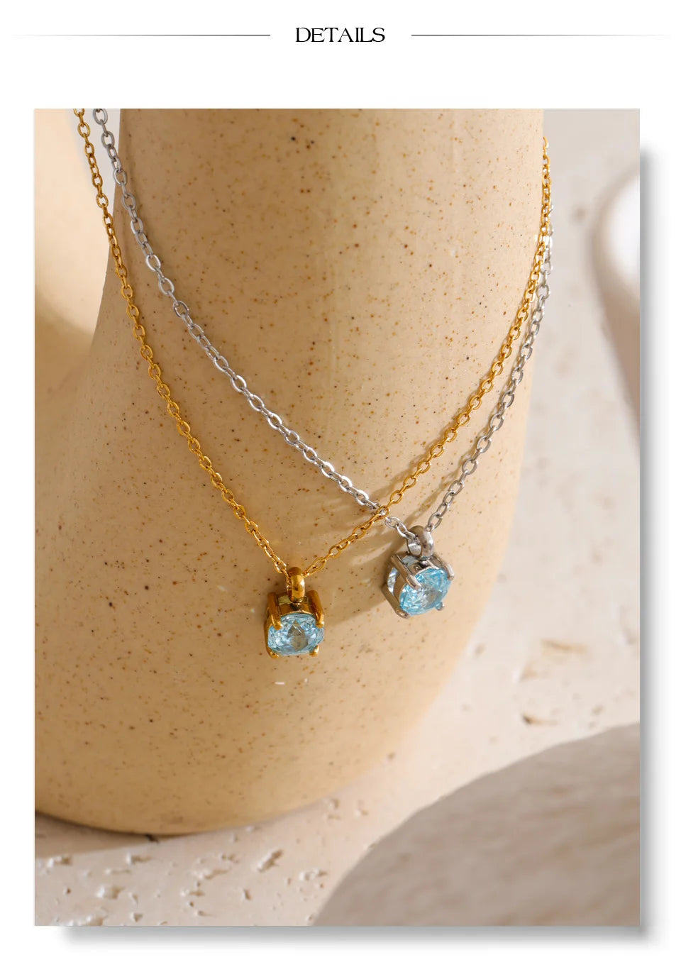 Cubic zirconia flower geometric necklace in gold-plated stainless steel with cubic zirconia.