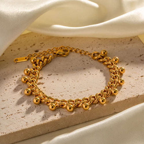 Chunky Bead Chain Bracelet — Stainless Steel