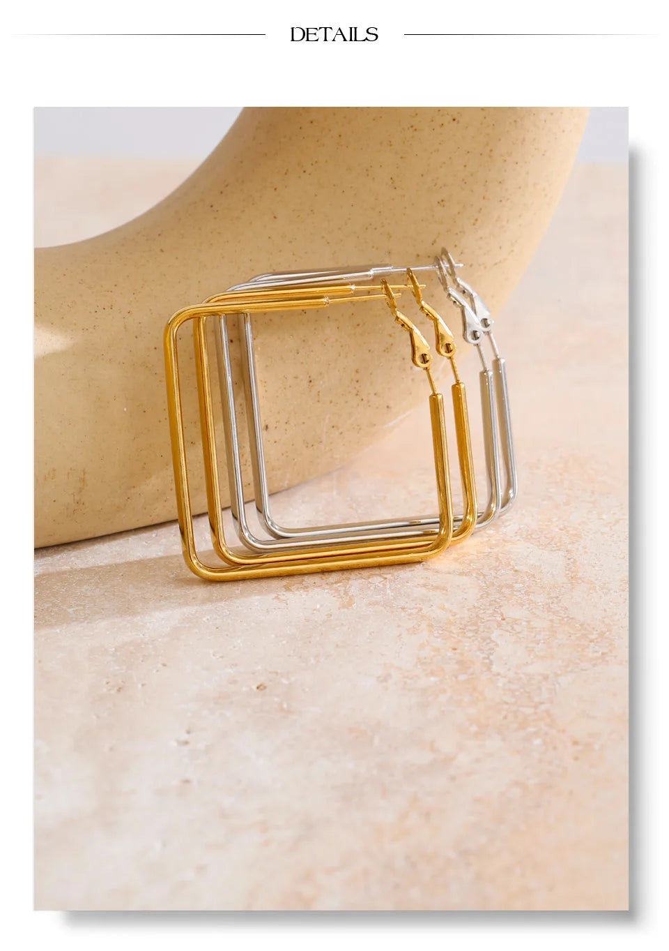 Geometric earrings in gold-plated stainless steel.