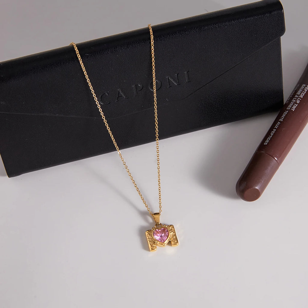 Mini Crystal Pendant Necklace — Stainless Steel · PS150