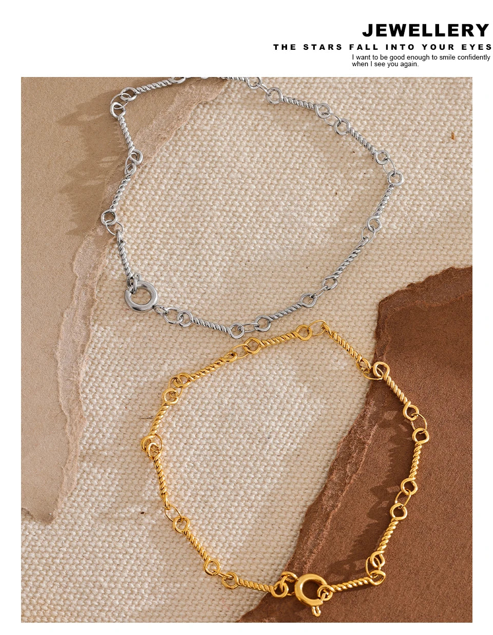 Geometric Chain Bracelet — Gold-Plated Stainless Steel · PS1667