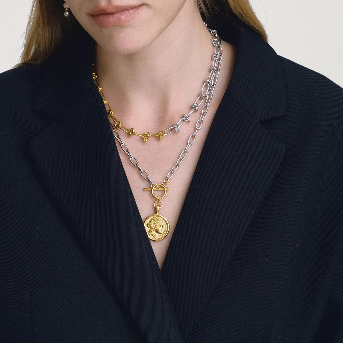 Coin Pendant Necklace — 18K Gold Plated · PA048