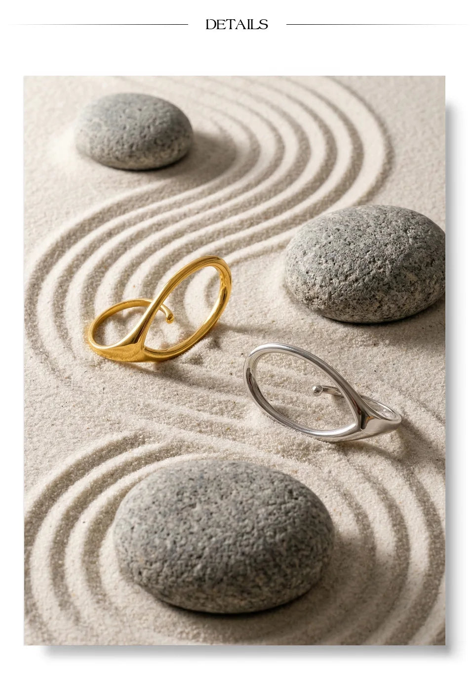 Geometric ring in 18K gold-plated stainless steel.