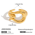 Smooth Irregular Open Ring — Stainless Steel · PS343