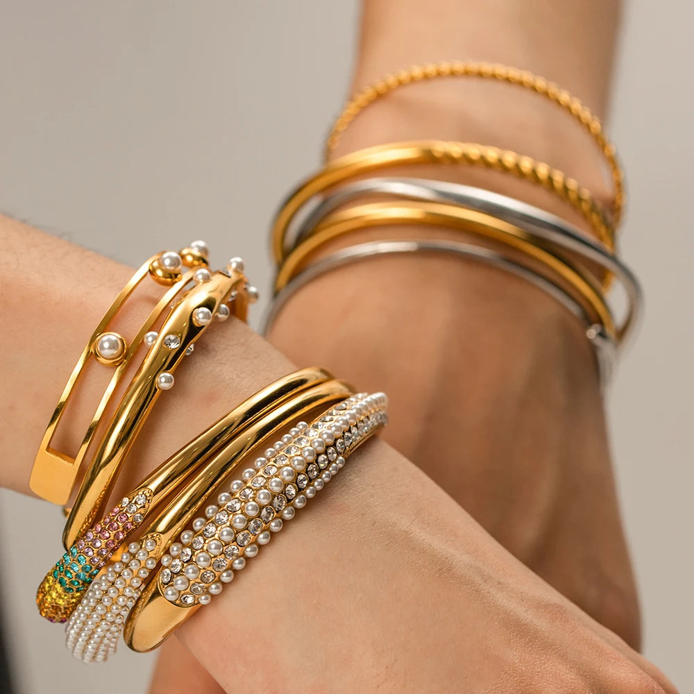 Wide Cuff Open Bracelet — Stainless Steel · PS380