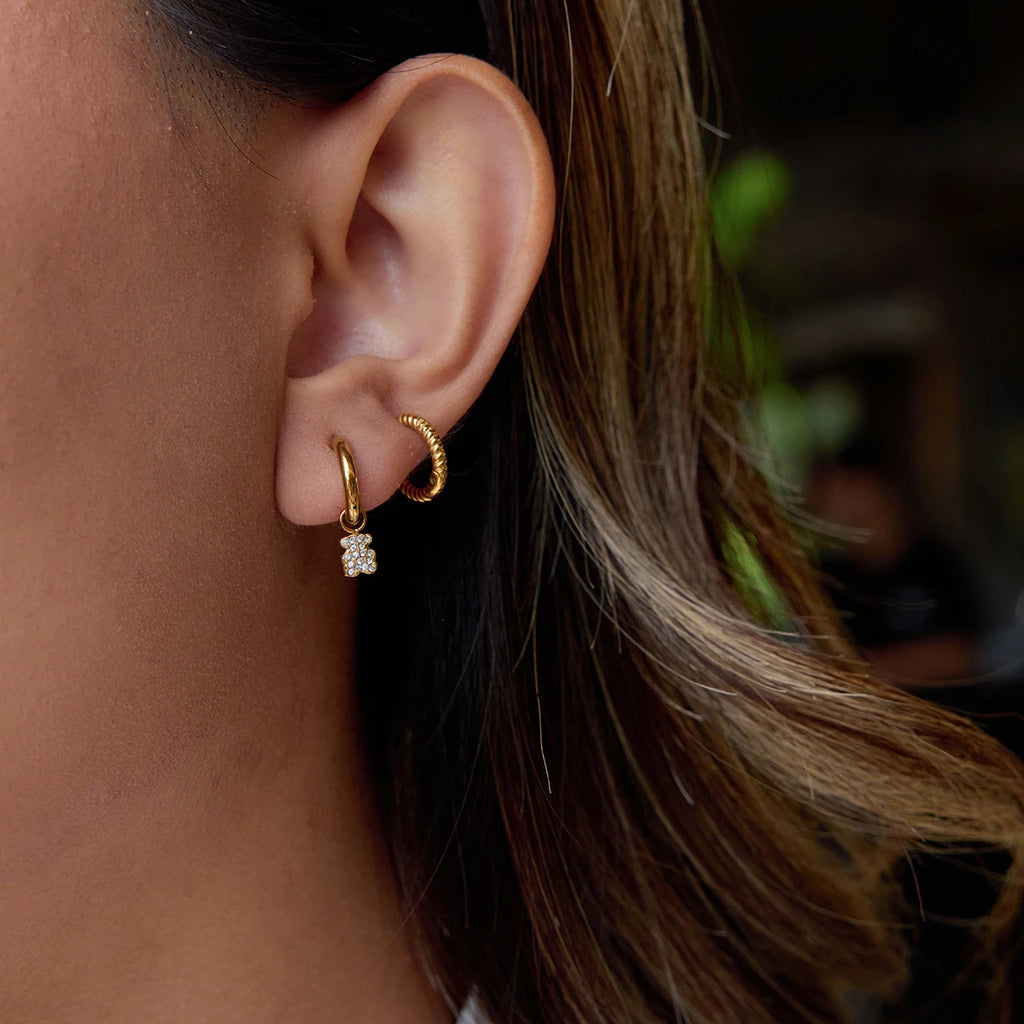 Cherry Star Cross Earrings — Stainless Steel · PS290
