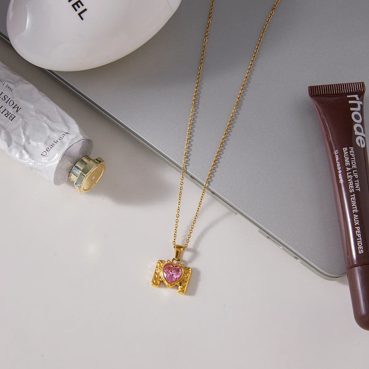 Mini Crystal Pendant Necklace — Stainless Steel · PS150