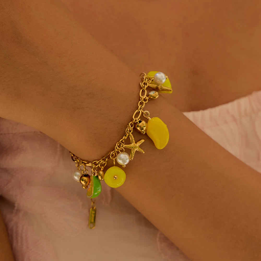 Lemon Charm Bracelet — Stainless Steel · PS019