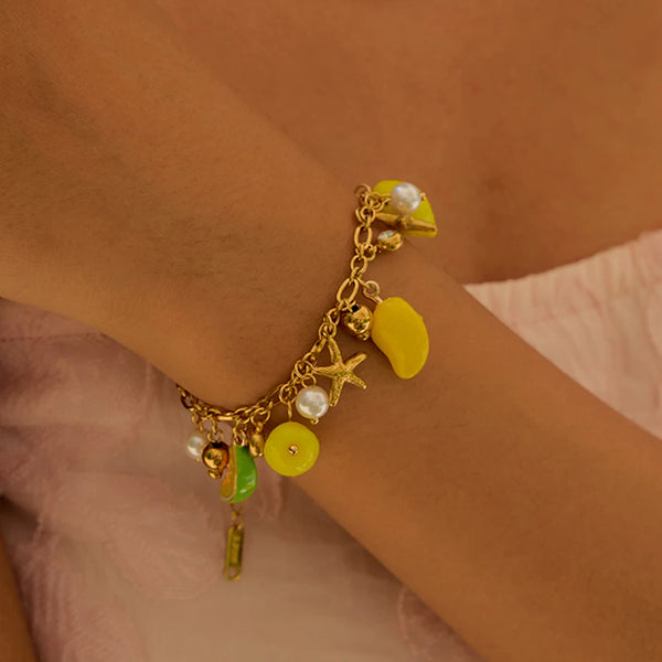 Lemon Charm Bracelet — Stainless Steel · PS019