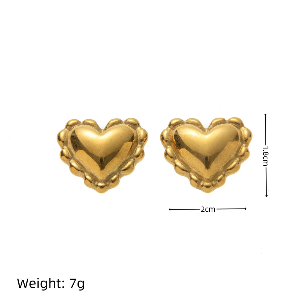 Irregular Love Pearl Earstuds INS Design Trendy Gold Plated 18K Gold Color Preserved Women's Gift