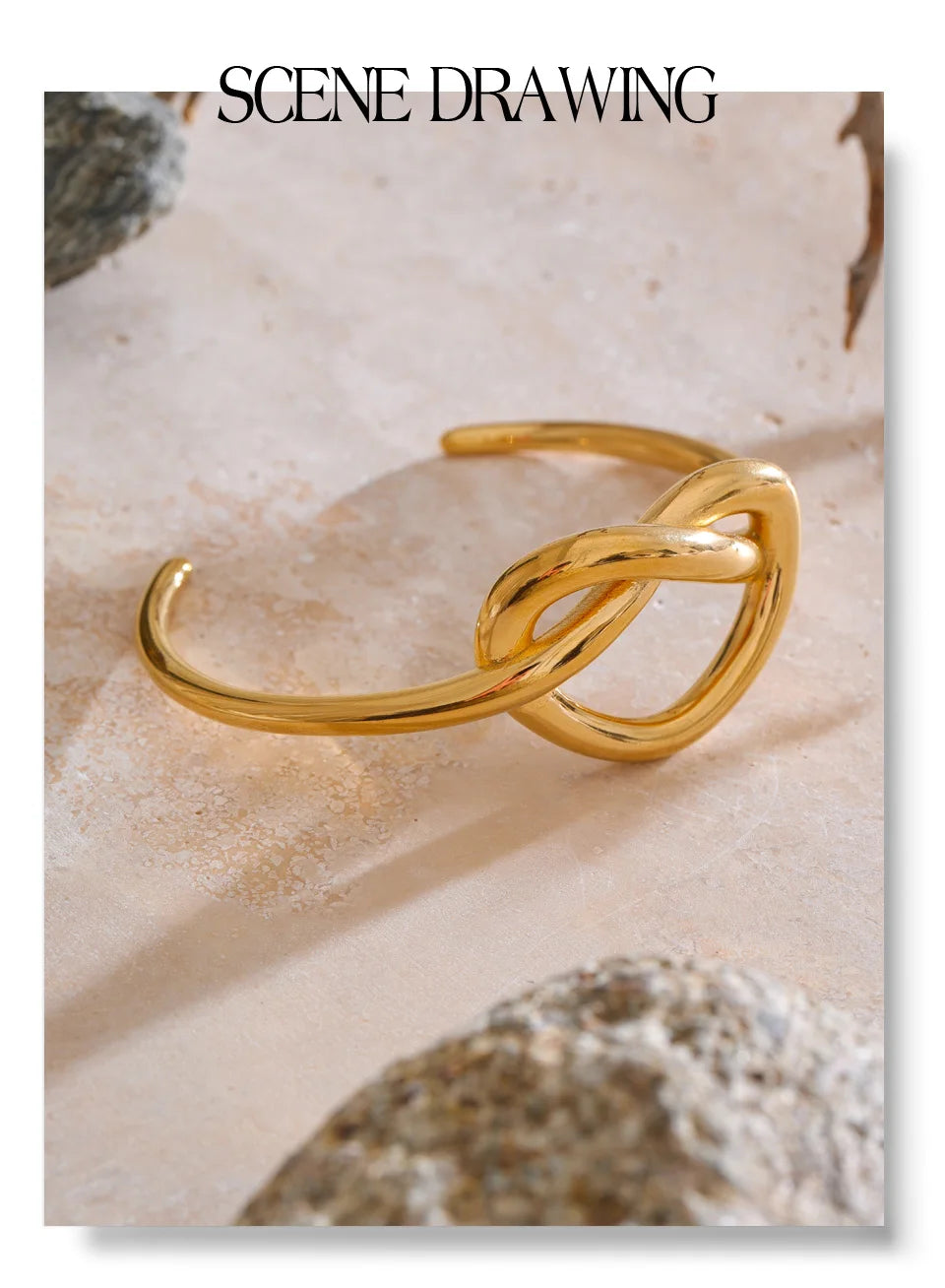 Heart bracelet in gold-plated stainless steel.