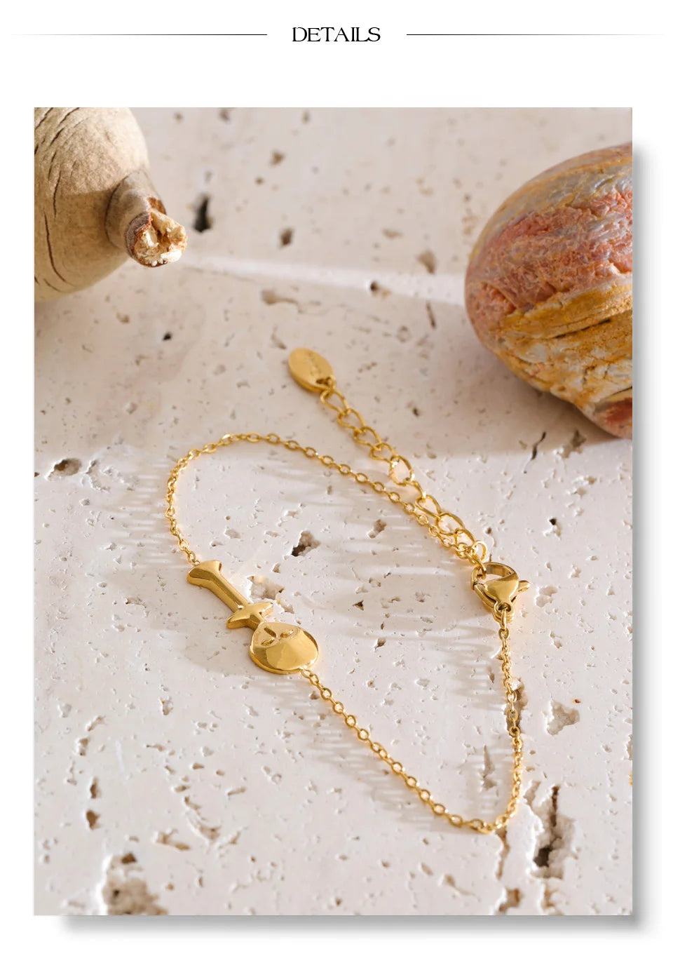 Geometric Bracelet — Gold-Plated Stainless Steel · PS1245
