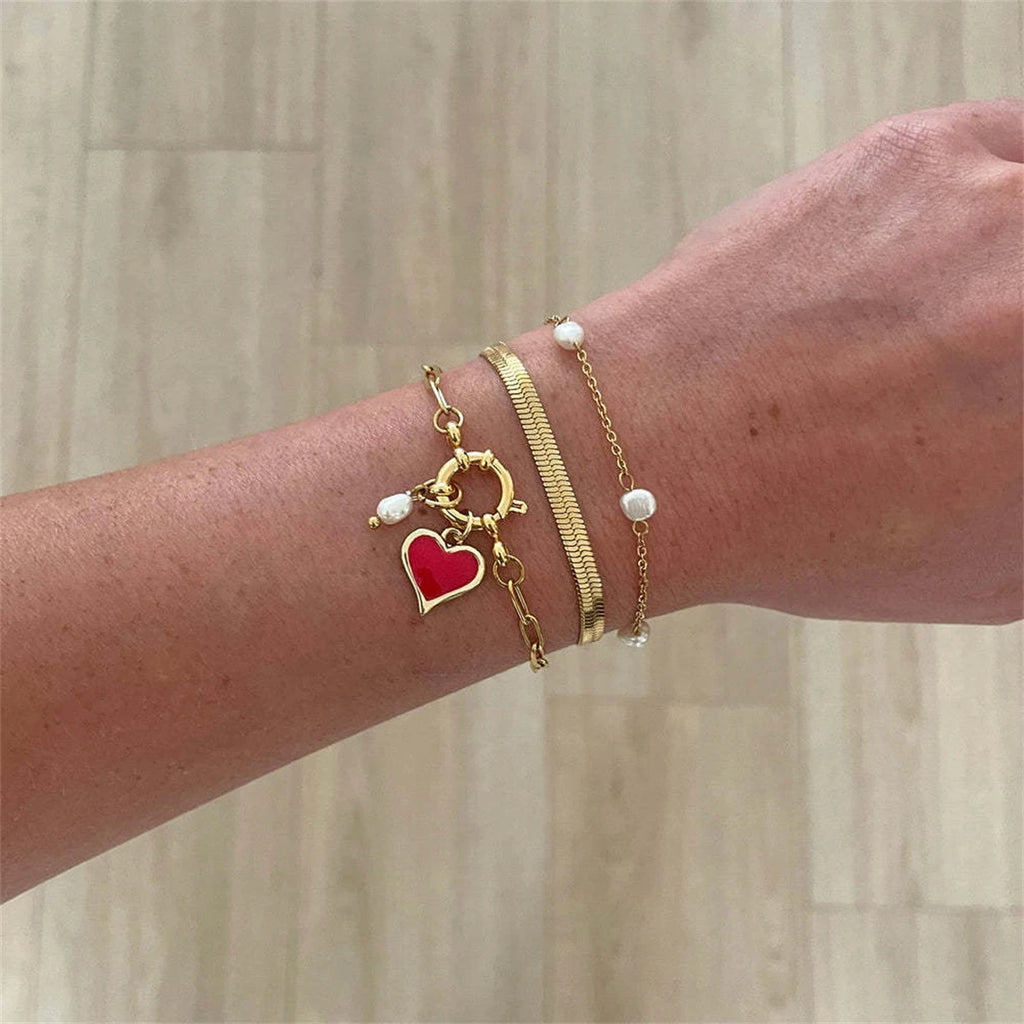 【DIY detachable sailor buckle bracelet】 women's titanium steel furnace vacuum plated 18k gold basic bracelet