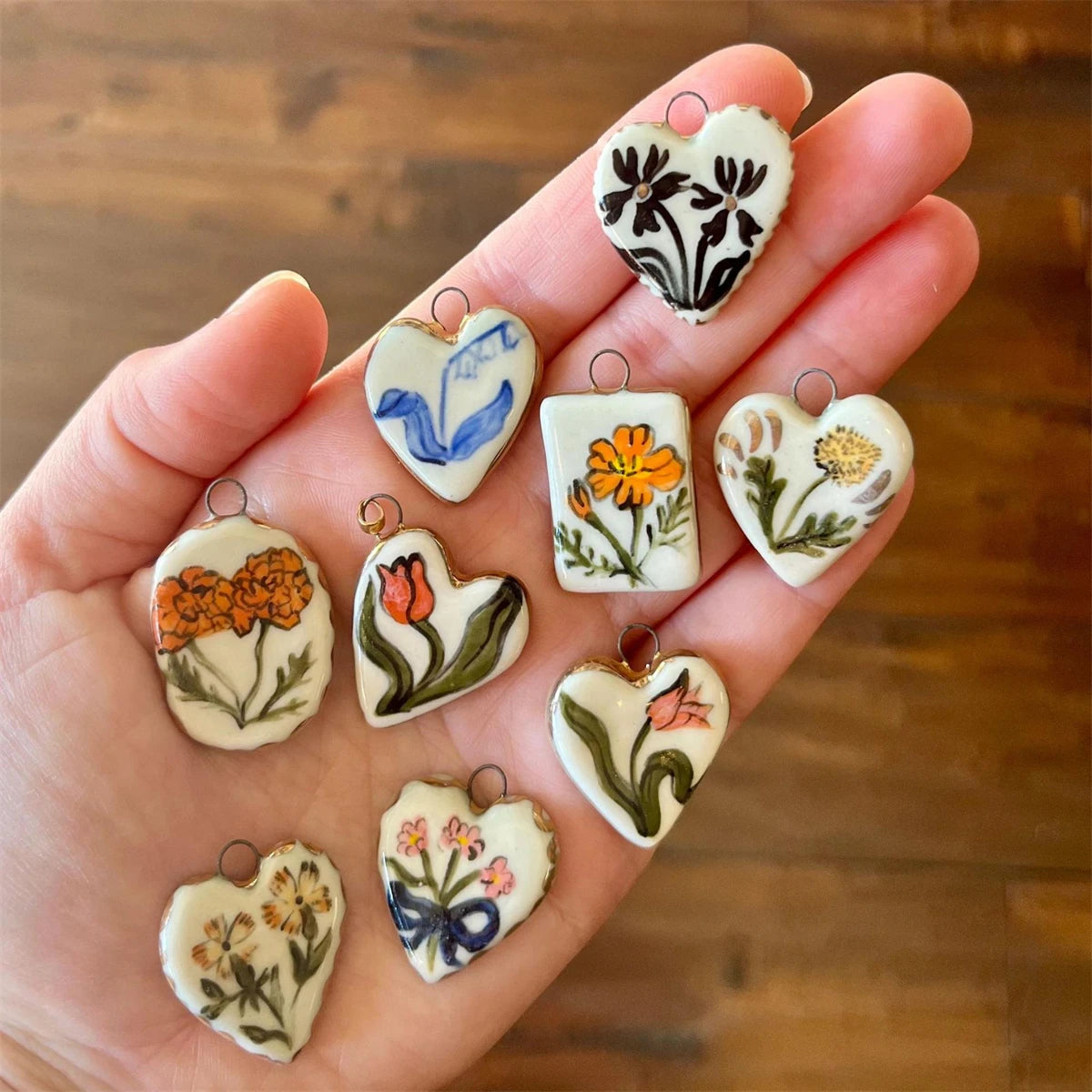 【DIY Pendant】Stainless Steel Floral Charm Pendant - PS011