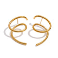 Geometric earrings in gold-plated stainless steel.
