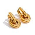 Geometric earrings in gold-plated stainless steel.