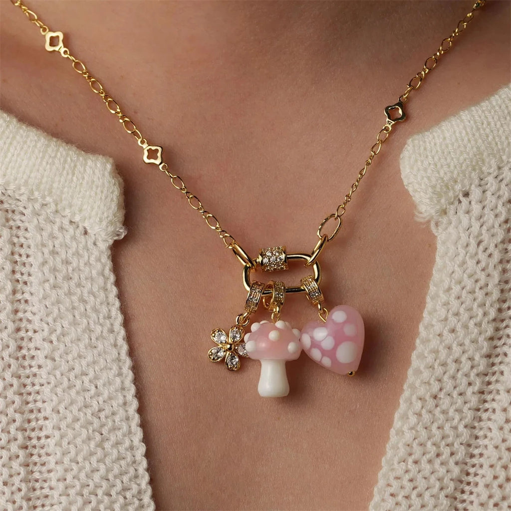 Fruit Love Star Ins High Grade Clavicle Chain Pearl Starfish Combination Necklace Gold Plated Color Preserved