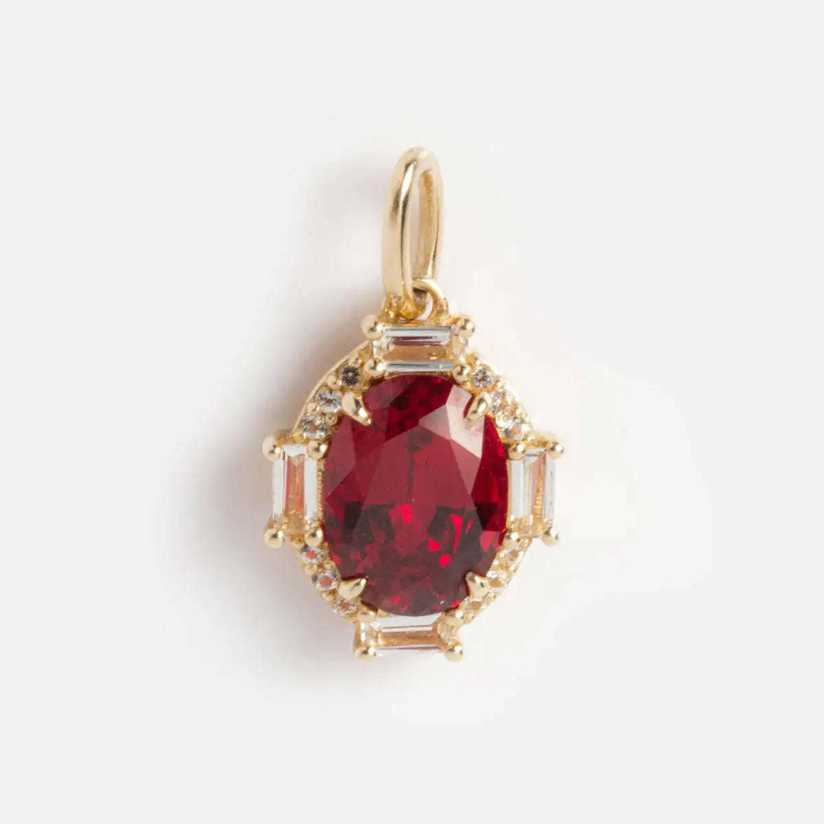 【DIY Pendant】18K Gold Plated Copper Birthstone Charm Pendant - PC010