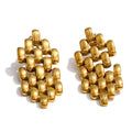 Geometric earrings in gold-plated stainless steel.