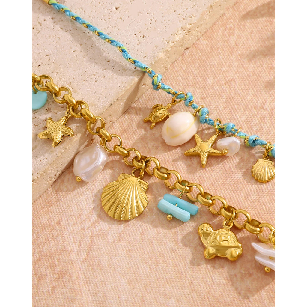 Boho Ocean Pendant Necklace Charms Vintage — 316L Stainless Steel · PS450