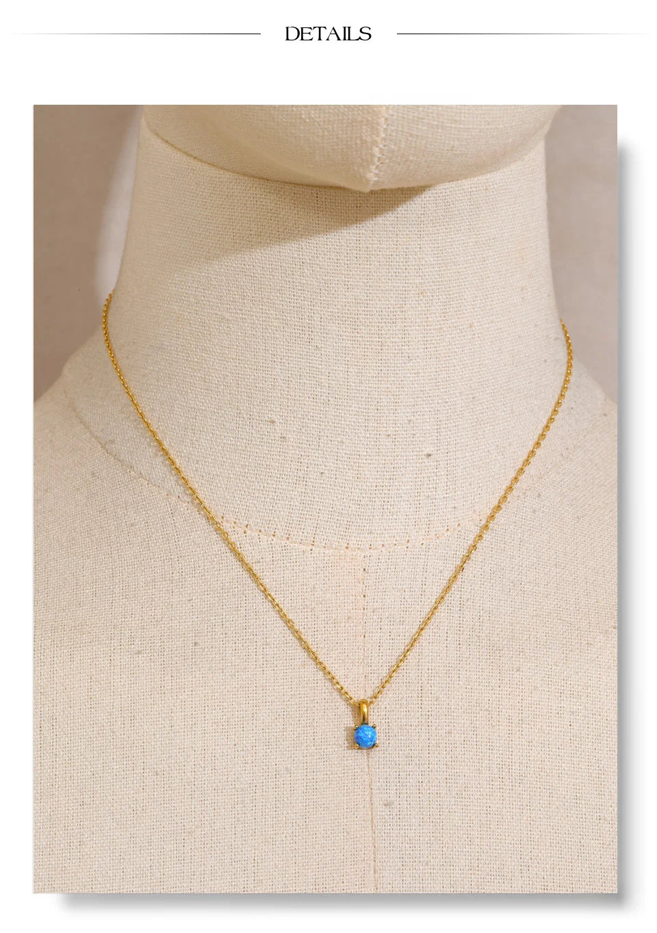 Natural stone geometric necklace in gold-plated stainless steel with natural stone.