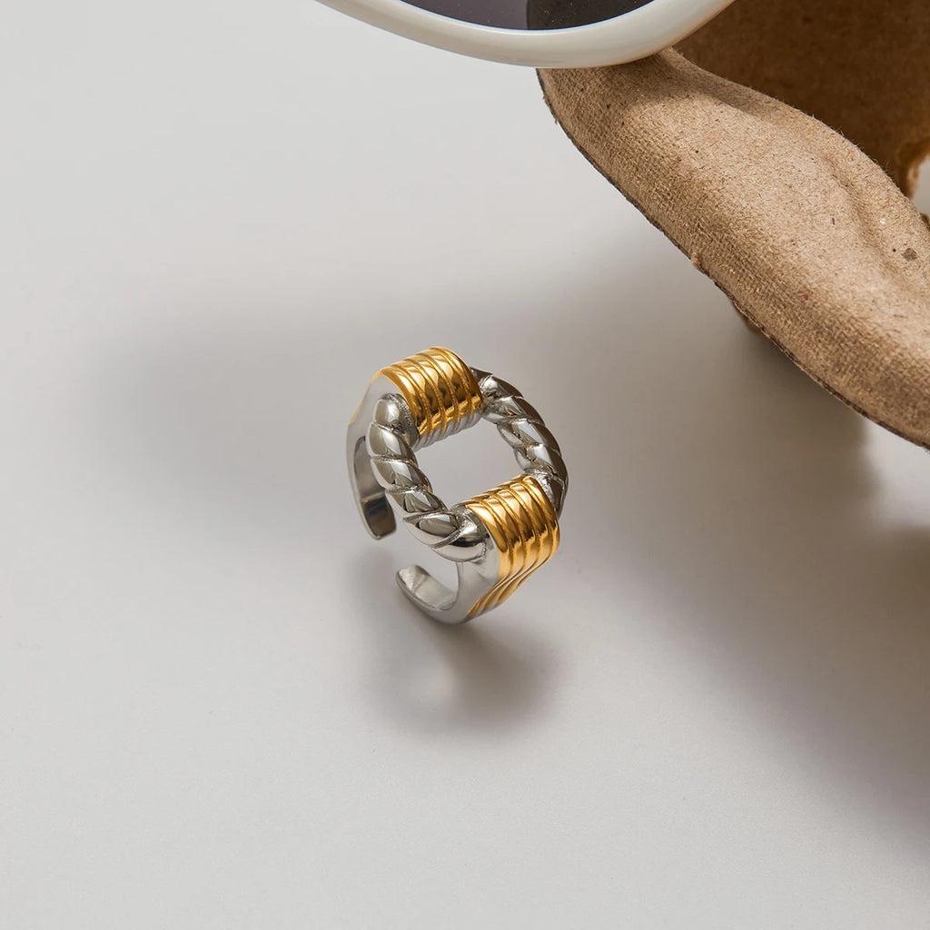 Mixed Stone Ring Stack — Stainless Steel · PS257
