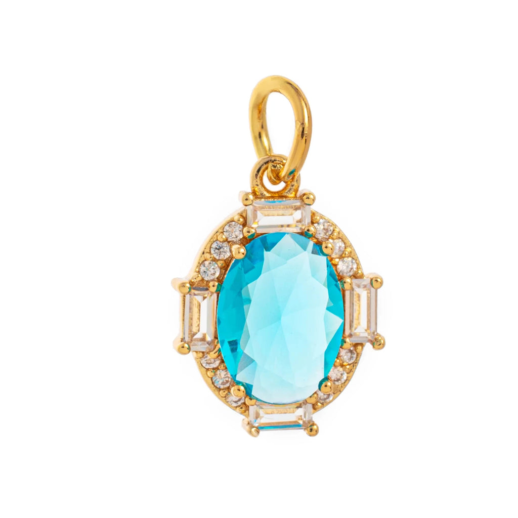 【DIY Pendant】18K Gold Plated Copper Birthstone Charm Pendant - PC010