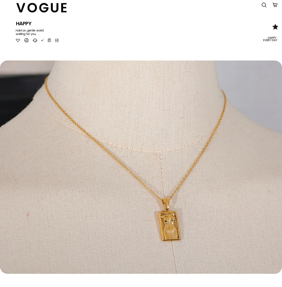 Geometric necklace in gold-plated stainless steel.
