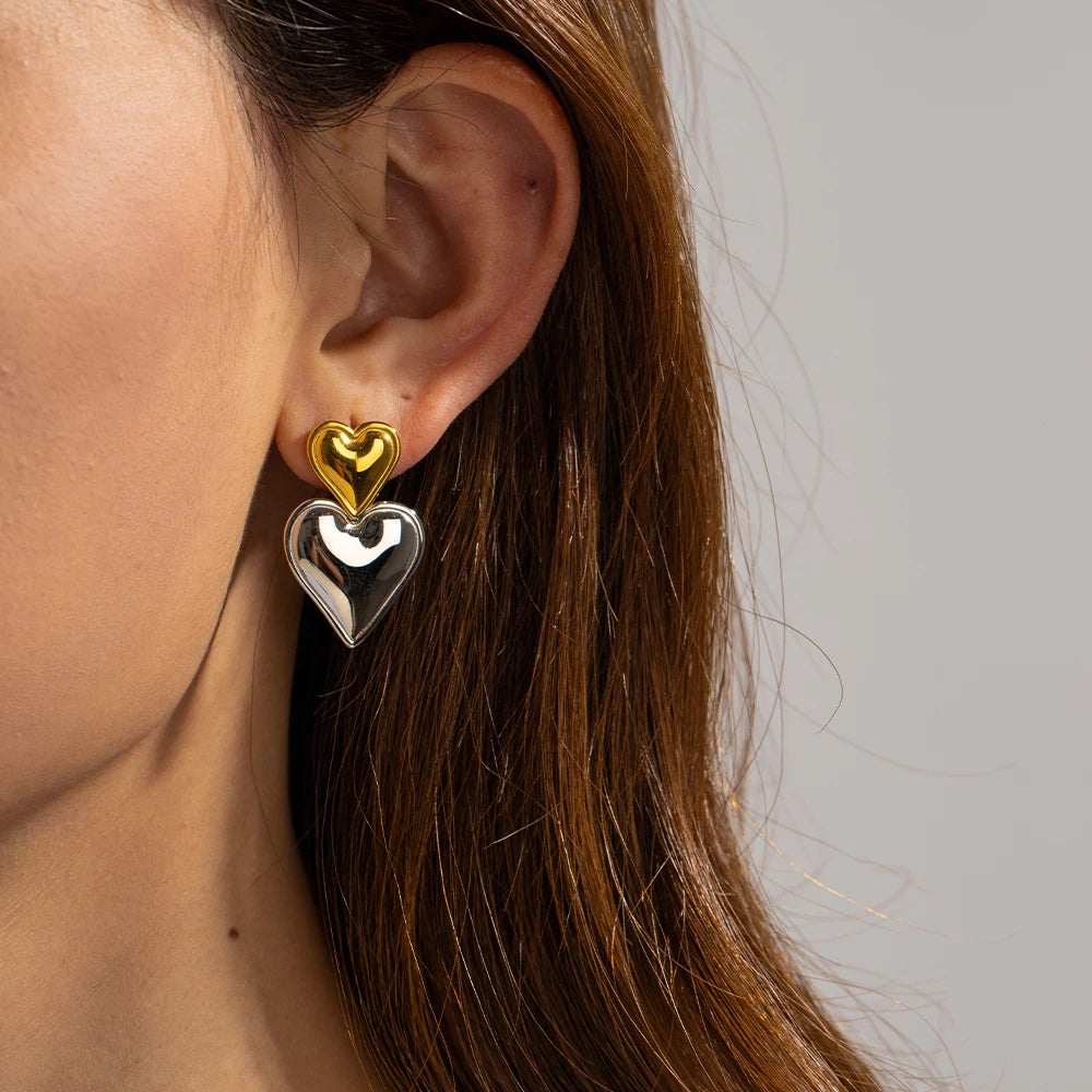 Heart Smooth Earrings — Stainless Steel · PS317