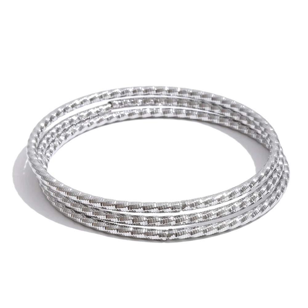 Geometric Layered Bracelet — Gold-Plated Stainless Steel · PS1635