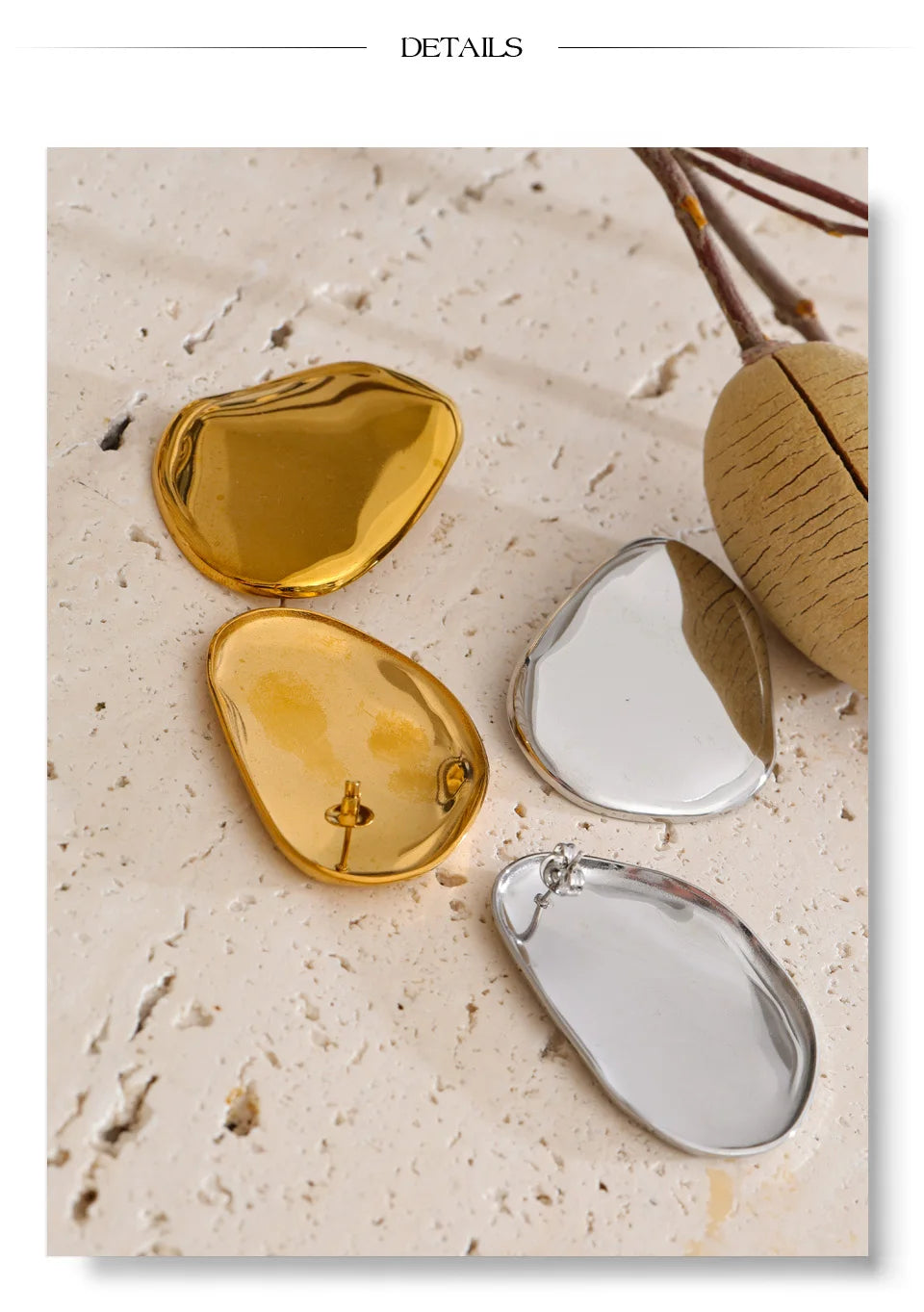 Geometric Earrings — Gold-Plated Stainless Steel · PS1530