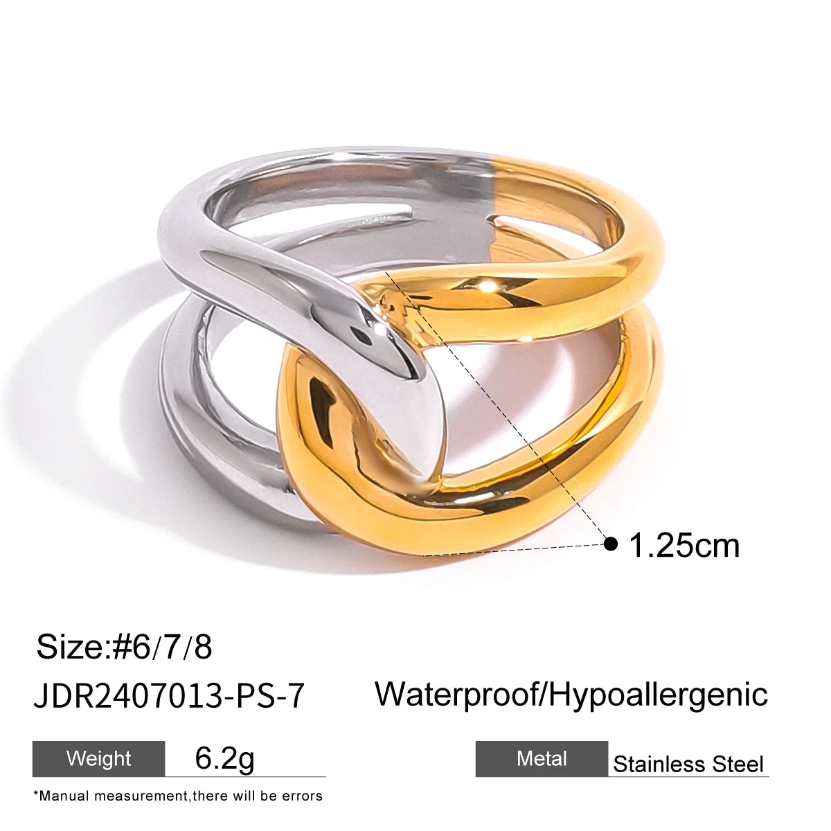 Two-Tone Knot Ring — Stainless Steel · PS271