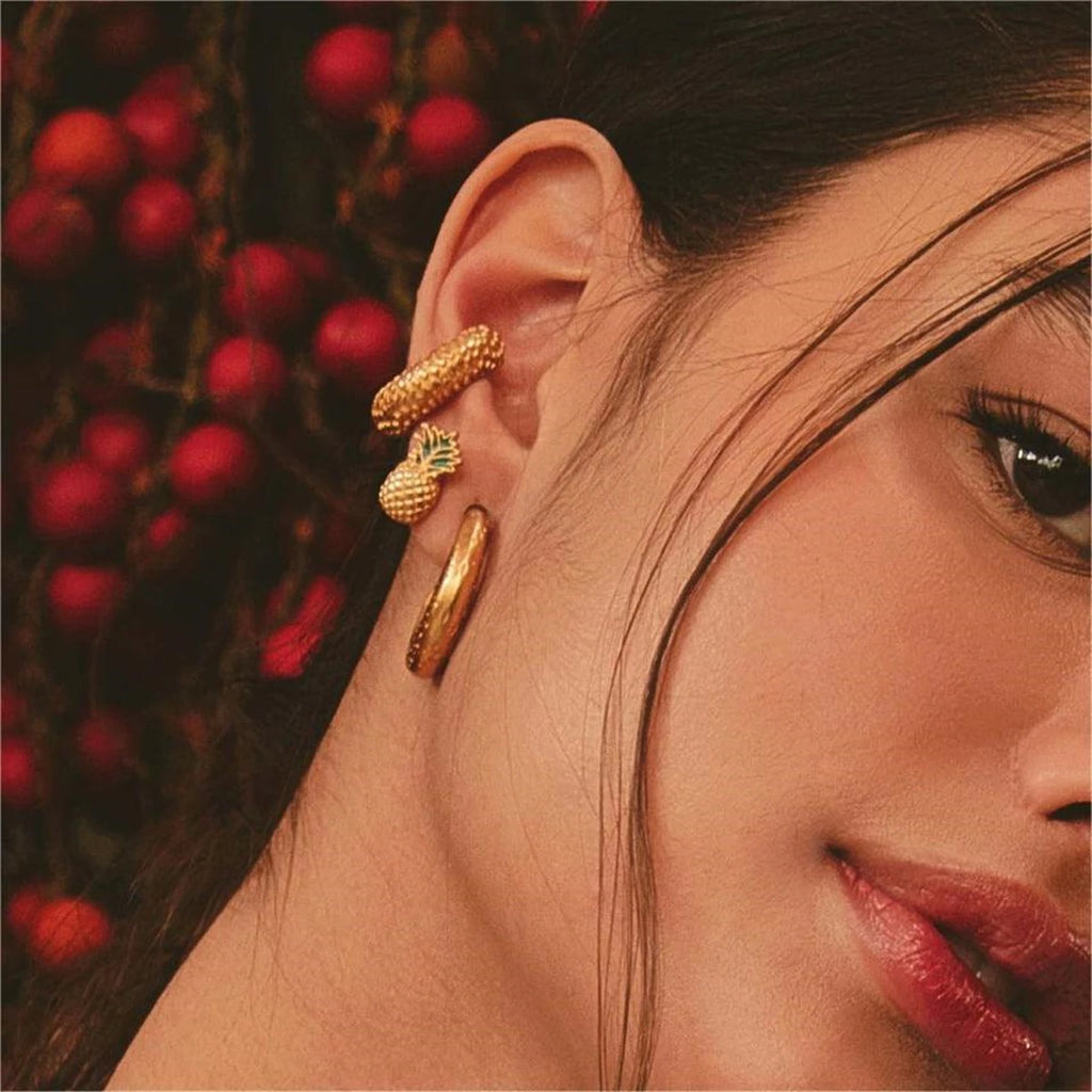 Fashionable design, circular earrings, female ins, niche temperament, versatile earrings, gold plated earrings