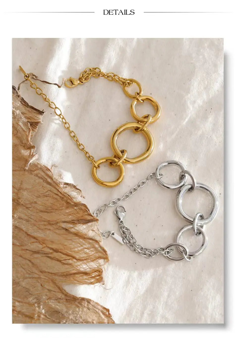 Geometric Chain Bracelet — Gold-Plated Stainless Steel · PS1183