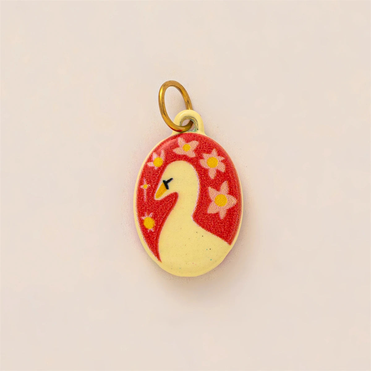 【DIY Pendant】Gold Plated Stainless Steel Oval Charm Pendant - PS012
