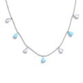 Cubic zirconia necklace in gold-plated stainless steel with cubic zirconia.